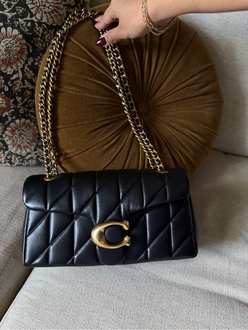Coach Black Quilted Tabby 26